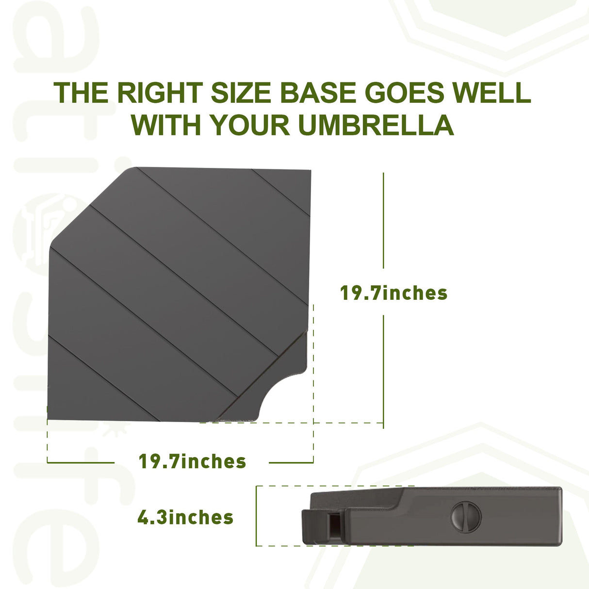 Patioslife 340 lbs Medium Base with Wheels for Aegis Pro™ 10ft Round Cantilever Umbrella