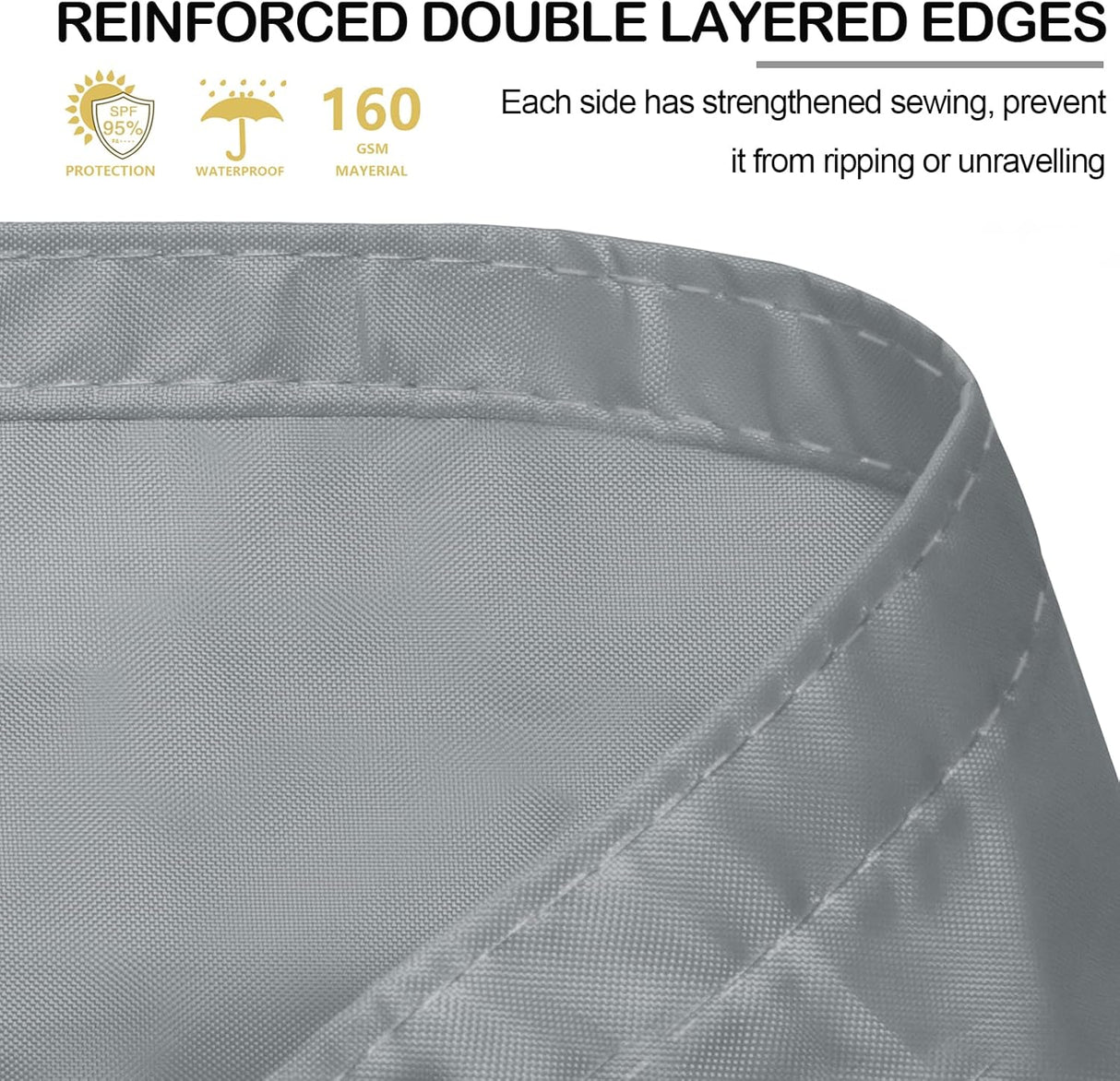 Patioslife Waterproof Sun Shade Sail – Rectangle Outdoor Awning Canopy with 95% UV Block & Free Rope for Garden, Patio, Yard & Party