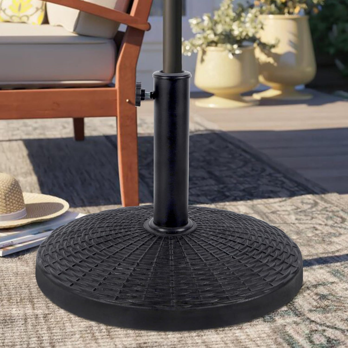 Patioslife 26.5 lbs Heavy Duty Patio Market Umbrella Base Stand for Market Breeze Series Umbrella
