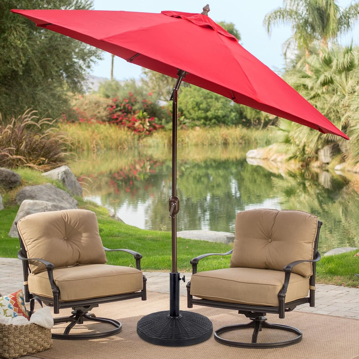 Patioslife 26.5 lbs Heavy Duty Patio Market Umbrella Base Stand for Market Breeze Series Umbrella