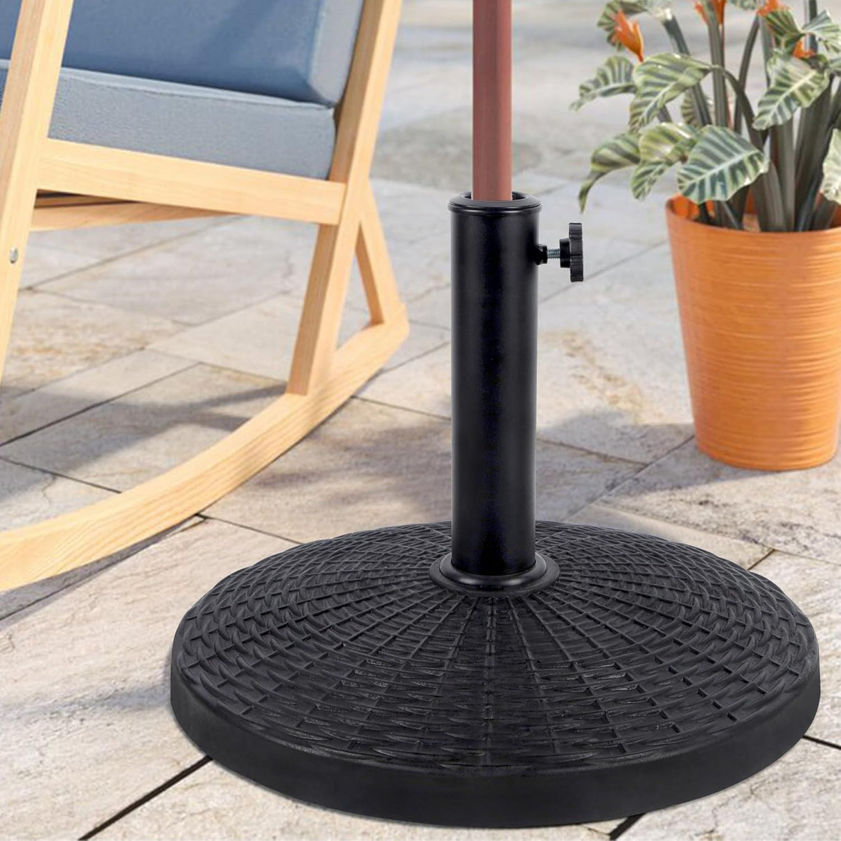 Patioslife 26.5 lbs Heavy Duty Patio Market Umbrella Base Stand for Market Breeze Series Umbrella