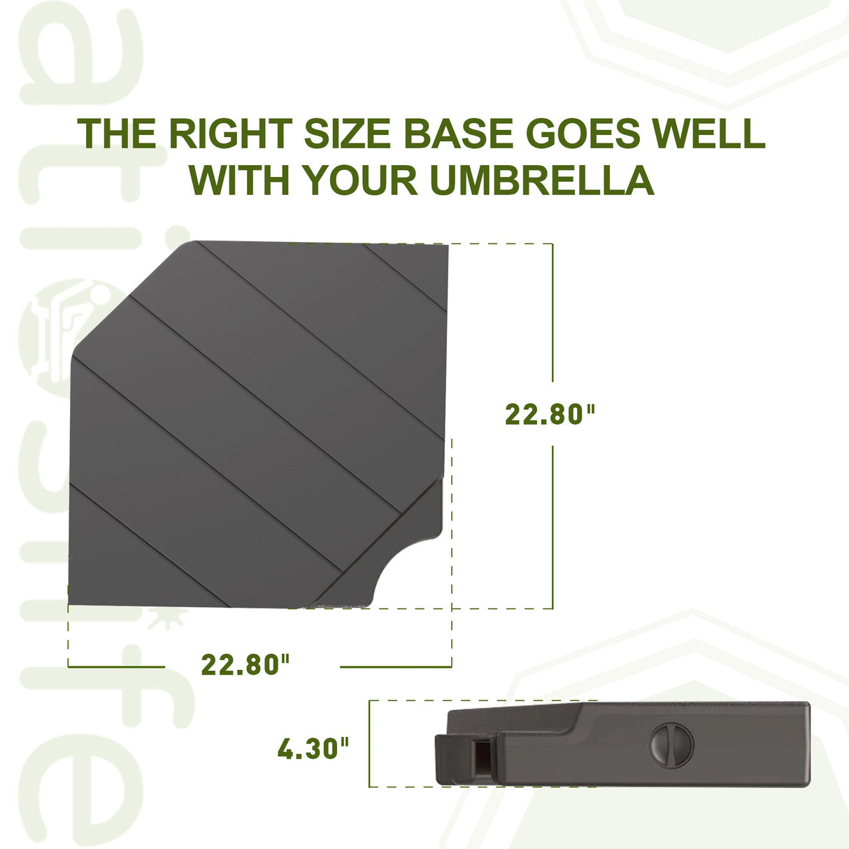 Patioslife 430 lbs Large Base with Wheels for Aegis Pro 2-Tier Cantilever Umbrella
