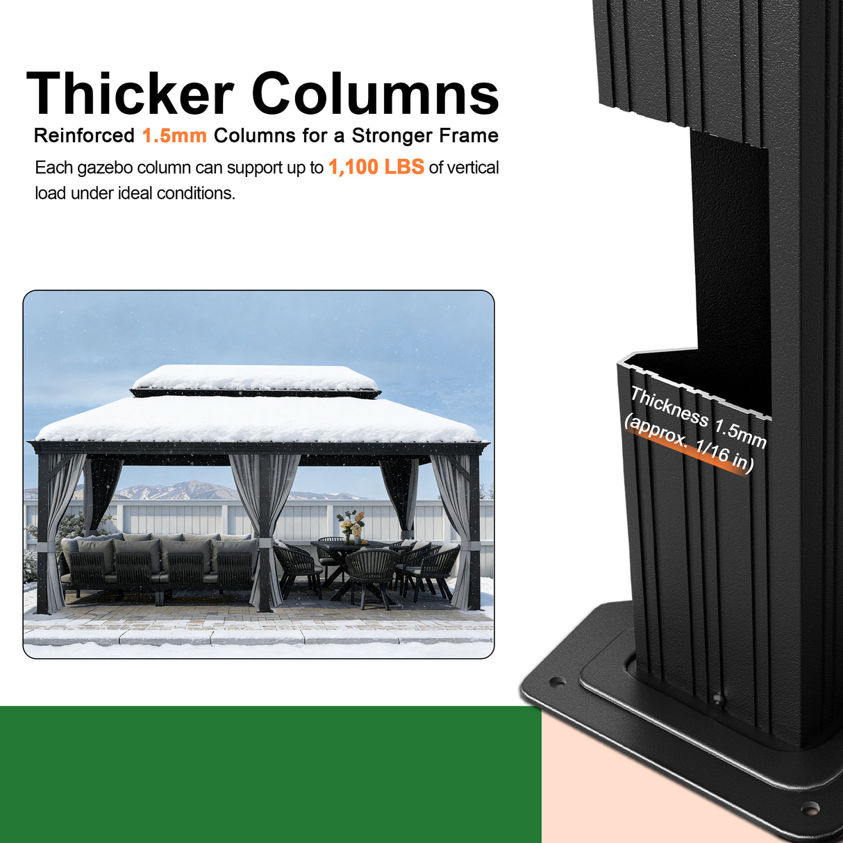 Patioslife All-Weather Aluminum Carport – Steel Roof Canopy for Cars, Motorcycles, RVs & Boats