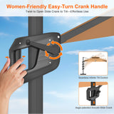 Patioslife Aegis Pro Cantilever Umbrella with LED Lights, Reinforced & Powder-Coated Aluminium Ribs and Pole — Perfect for Garden & Patio