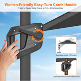 Patioslife Aegis Pro Cantilever Umbrella with LED Lights, Reinforced & Powder-Coated Aluminium Ribs and Pole — Perfect for Garden & Patio