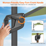 Patioslife Aegis Pro Cantilever Umbrella with LED Lights, Reinforced & Powder-Coated Aluminium Ribs and Pole — Perfect for Garden & Patio