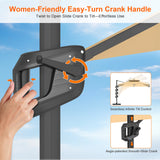 Patioslife Aegis Pro Cantilever Umbrella with LED Lights, Reinforced & Powder-Coated Aluminium Ribs and Pole — Perfect for Garden & Patio