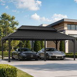 Patioslife All-Weather Aluminum Carport – Steel Roof Canopy for Cars, Motorcycles, RVs & Boats