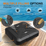 Patioslife Cantilever Umbrella Base with wheels 250–440lb for Aegis Series Umbrella, Heavy-Duty Outdoor Rolling Stand, Refillable HDPE Offset Weights with Wheels for Patio, Garden & Poolside Stability