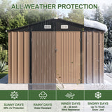 Patioslife Galvanized Steel Garden Shed, Outdoor Storage Shed with Gable Roof, Backyard Tool Shed for Lawn Equipment, Bikes & Gardening Tools