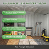 Patioslife Galvanized Steel Garden Shed, Outdoor Storage Shed with Gable Roof, Backyard Tool Shed for Lawn Equipment, Bikes & Gardening Tools