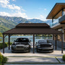 Patioslife All-Weather Aluminum Carport – Steel Roof Canopy for Cars, Motorcycles, RVs & Boats