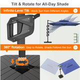 Patioslife Aegis Premium Cantilever Umbrella with Full-Rib LED Strip Lighting, Fibreglass Ribs and Powder-Coated Aluminium Pole for Luxury Garden & Patio Shade