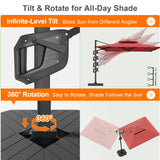 Patioslife Aegis Premium Cantilever Umbrella with Full-Rib LED Strip Lighting, Fibreglass Ribs and Powder-Coated Aluminium Pole for Luxury Garden & Patio Shade