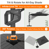 Patioslife Aegis Premium Cantilever Umbrella with Full-Rib LED Strip Lighting, Fibreglass Ribs and Powder-Coated Aluminium Pole for Luxury Garden & Patio Shade