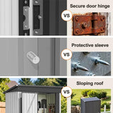 Patioslife YardVault Pro Galvanised Steel Metal Garden Shed with Window, Rust-Resistant Outdoor Tool Shed