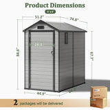 Patioslife YardVault Resin Garden Storage Shed with Bulid-in Floor, Lock & Window
