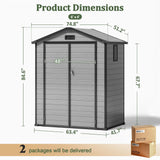 Patioslife YardVault Resin Garden Storage Shed with Bulid-in Floor, Lock & Window