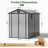 Patioslife YardVault Resin Garden Storage Shed with Bulid-in Floor, Lock & Window