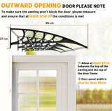 Patioslife Window & Door Awning Canopy – Clear Polycarbonate Outdoor Cover for Patio, Sun, Rain & Snow Protection
