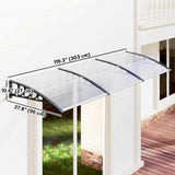 Patioslife Window & Door Awning Canopy – Clear Polycarbonate Outdoor Cover for Patio, Sun, Rain & Snow Protection