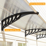 Patioslife Window & Door Awning Canopy – Clear Polycarbonate Outdoor Cover for Patio, Sun, Rain & Snow Protection