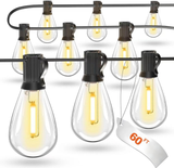 Patioslife LED Outdoor String Lights with Shatterproof Edison Bulbs – Waterproof, Commercial Grade 2700K Patio Lights for Garden, Porch & Deck Decor