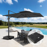 Patioslife Aegis Pro Cantilever Umbrella, Reinforced & Powder-Coated Aluminium Ribs and Pole for Garden & Patio