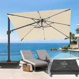 Patioslife Aegis Signature Rotating Cantilever Patio Umbrella with Adjustable Tilt | Large Outdoor Shade Umbrella for Garden, Deck & Poolside,  Includes Free Premium Cover