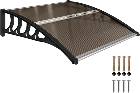 Patioslife Window & Door Awning Canopy – Clear Polycarbonate Outdoor Cover for Patio, Sun, Rain & Snow Protection