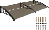 Patioslife Window & Door Awning Canopy – Clear Polycarbonate Outdoor Cover for Patio, Sun, Rain & Snow Protection