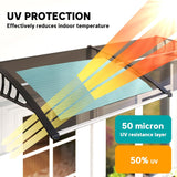 Patioslife Window & Door Awning Canopy – Clear Polycarbonate Outdoor Cover for Patio, Sun, Rain & Snow Protection