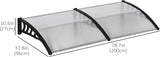 Patioslife Window & Door Awning Canopy – Clear Polycarbonate Outdoor Cover for Patio, Sun, Rain & Snow Protection