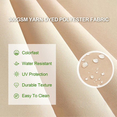 Cantilever Umbrella,patioslife,Poolside,Outdoor Leisure Area,Outdoor Kitchen or Dining Area,Garden Pathway,Rooftop Terrace,Sun Shading & Light Contro,Space Definition,led,colorfast, water resistant, UV protection, durable texture, and easy to clean.