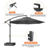Patioslife Heavy Duty 10FT Cantilever Umbrella with Base – Premium Outdoor Shade for Patio, Backyard & Deck Living