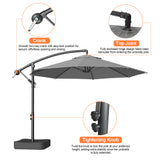 Patioslife Heavy Duty 10FT Cantilever Umbrella with Base – Premium Outdoor Shade for Patio, Backyard & Deck Living