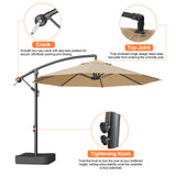 Patioslife Heavy Duty 10FT Cantilever Umbrella with Base – Premium Outdoor Shade for Patio, Backyard & Deck Living