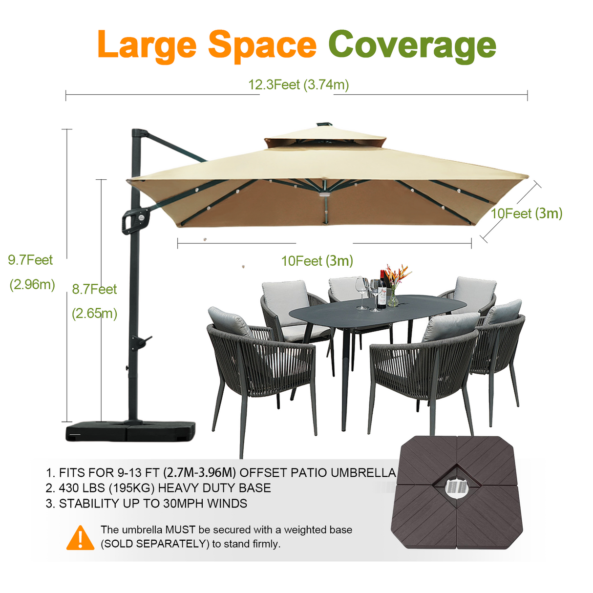 Outdoor patio umbrella ,patioslife,Poolside,Outdoor Leisure Area,Outdoor Kitchen or Dining Area,Garden Pathway,Rooftop Terrace,Sun Shading & Light Contro,Space Definition,LED