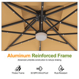 Umbrella with aluminum reinforced frame,patioslife,Poolside,Outdoor Leisure Area,Outdoor Kitchen or Dining Area,Garden Pathway,Rooftop Terrace,Sun Shading & Light Contro,Space Definition,LED