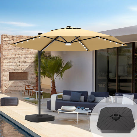 Cantilever Patio Umbrella,patioslife,Poolside,Outdoor Leisure Area,Outdoor Kitchen or Dining Area,Garden Pathway,Rooftop Terrace,Sun Shading & Light Contro,Space Definition,LED