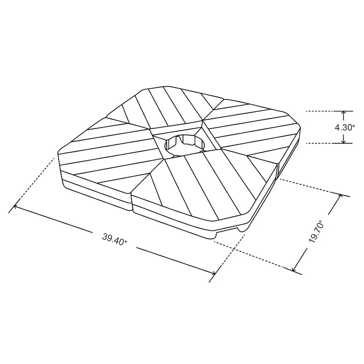 Patioslife 340 lbs Medium Base with Wheels for Aegis Pro™ 10ft Round Cantilever Umbrella