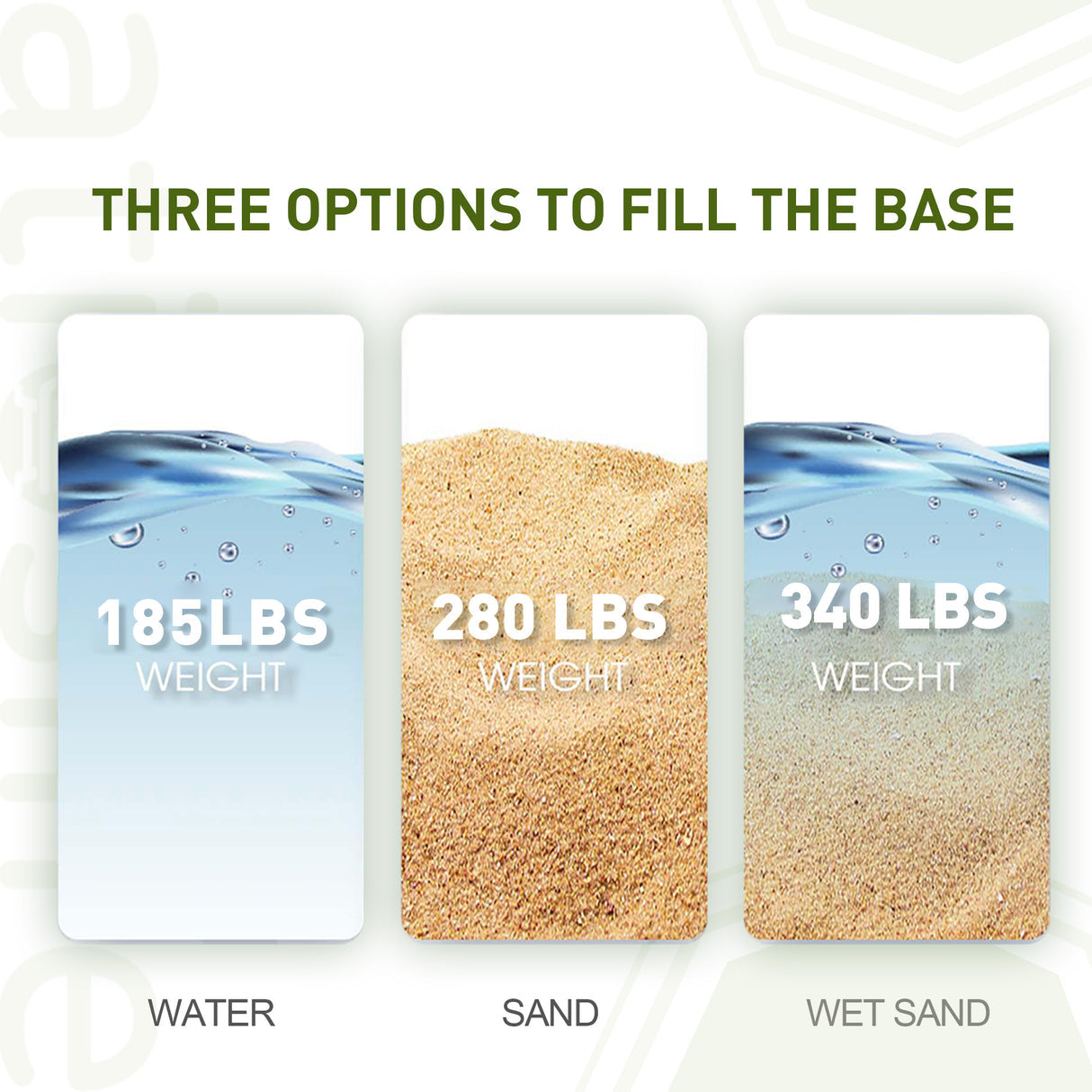 Patioslife 340 lbs Medium Base with Wheels for Aegis Pro™ 10ft Round Cantilever Umbrella