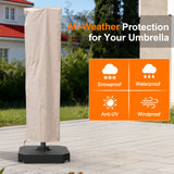 Water-Resistant Patio Umbrella Cover for 9ft-13ft Offset & Cantilever Umbrellas with Zipper & Rod – Durable Outdoor Protection for Curved and Straight Pole Parasols
