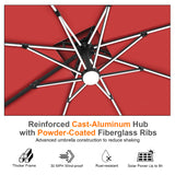 Patioslife Aegis Premium Cantilever Umbrella with Full-Rib LED Strip Lighting, Fibreglass Ribs and Powder-Coated Aluminium Pole for Luxury Garden & Patio Shade