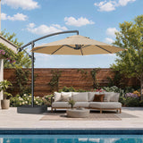 Patioslife Heavy Duty 10FT Cantilever Umbrella with Base – Premium Outdoor Shade for Patio, Backyard & Deck Living