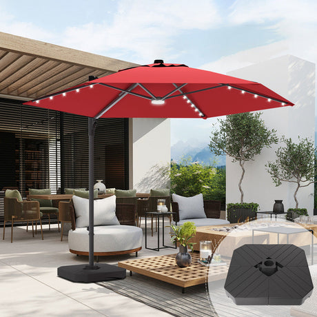 Cantilever Patio Umbrella,patioslife,Poolside,Outdoor Leisure Area,Outdoor Kitchen or Dining Area,Garden Pathway,Rooftop Terrace,Sun Shading & Light Contro,Space Definition,LED,base