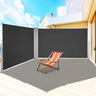 Patioslife Double Retractable Side Awning – Aluminum Privacy Screen & Wind Divider for Patio, Balcony, Terrace & Pool Area