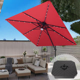 Patioslife Aegis Pro Cantilever Umbrella with LED Lights and Cover, Reinforced & Powder-Coated Aluminium Ribs and Pole — Perfect for Garden & Patio