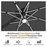 Patioslife Aegis Premium Cantilever Umbrella with Full-Rib LED Strip Lighting, Fibreglass Ribs and Powder-Coated Aluminium Pole for Luxury Garden & Patio Shade