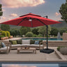 Red patio umbrella over outdoor furniture,patioslife,Poolside,Outdoor Leisure Area,Outdoor Kitchen or Dining Area,Garden Pathway,Rooftop Terrace,Sun Shading & Light Contro,Space Definition,LED